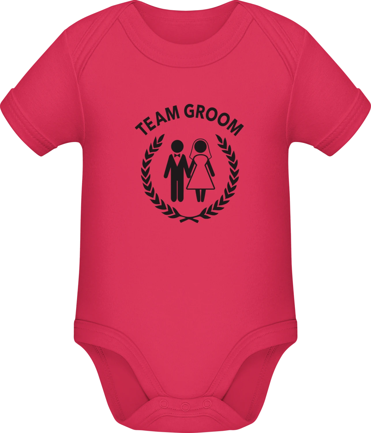 Team Groom Own Text - Sorbet Sonar SSL organic babybodsuit - Front