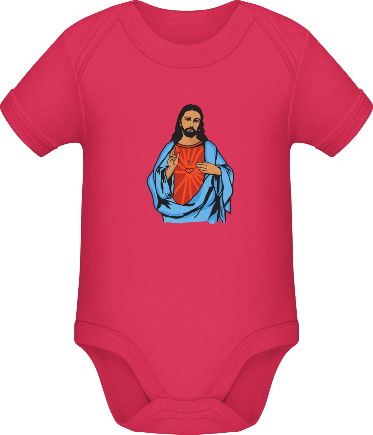 Jesus Illustration - Sorbet Sonar SSL organic babybodsuit - Front