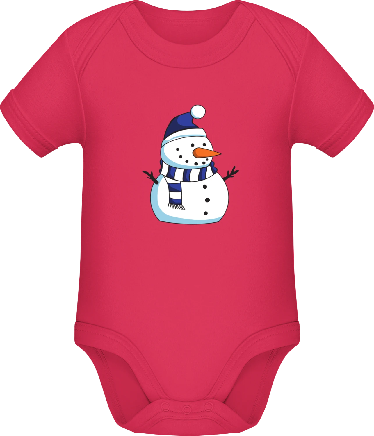 Snowman Illustration - Sorbet Sonar SSL organic babybodsuit - Front