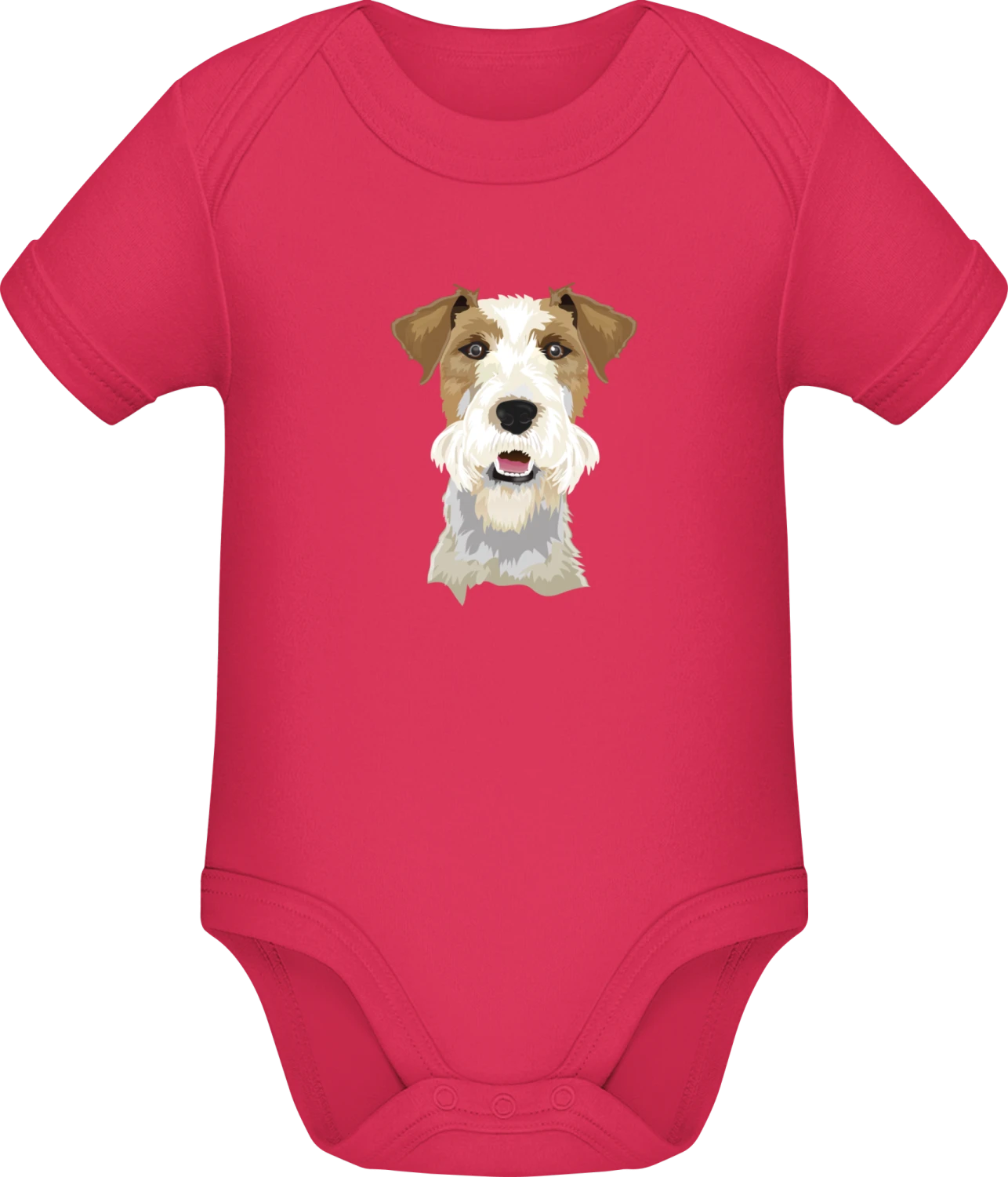 Fox Terrier Kopf Realistisch - Sorbet Sonar SSL organic babybodsuit - Front