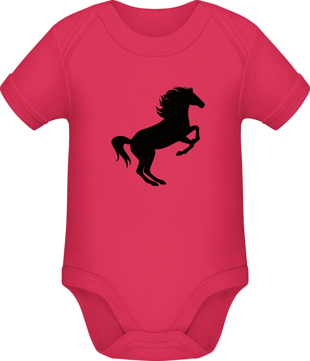 Horse Stallion Jumping - Sorbet Sonar SSL organic babybodsuit - Front