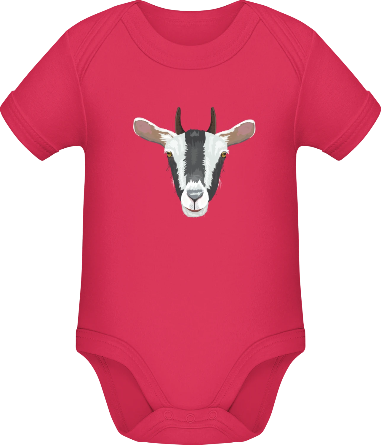 Realistic Goat Head - Sorbet Sonar SSL organic babybodsuit - Front