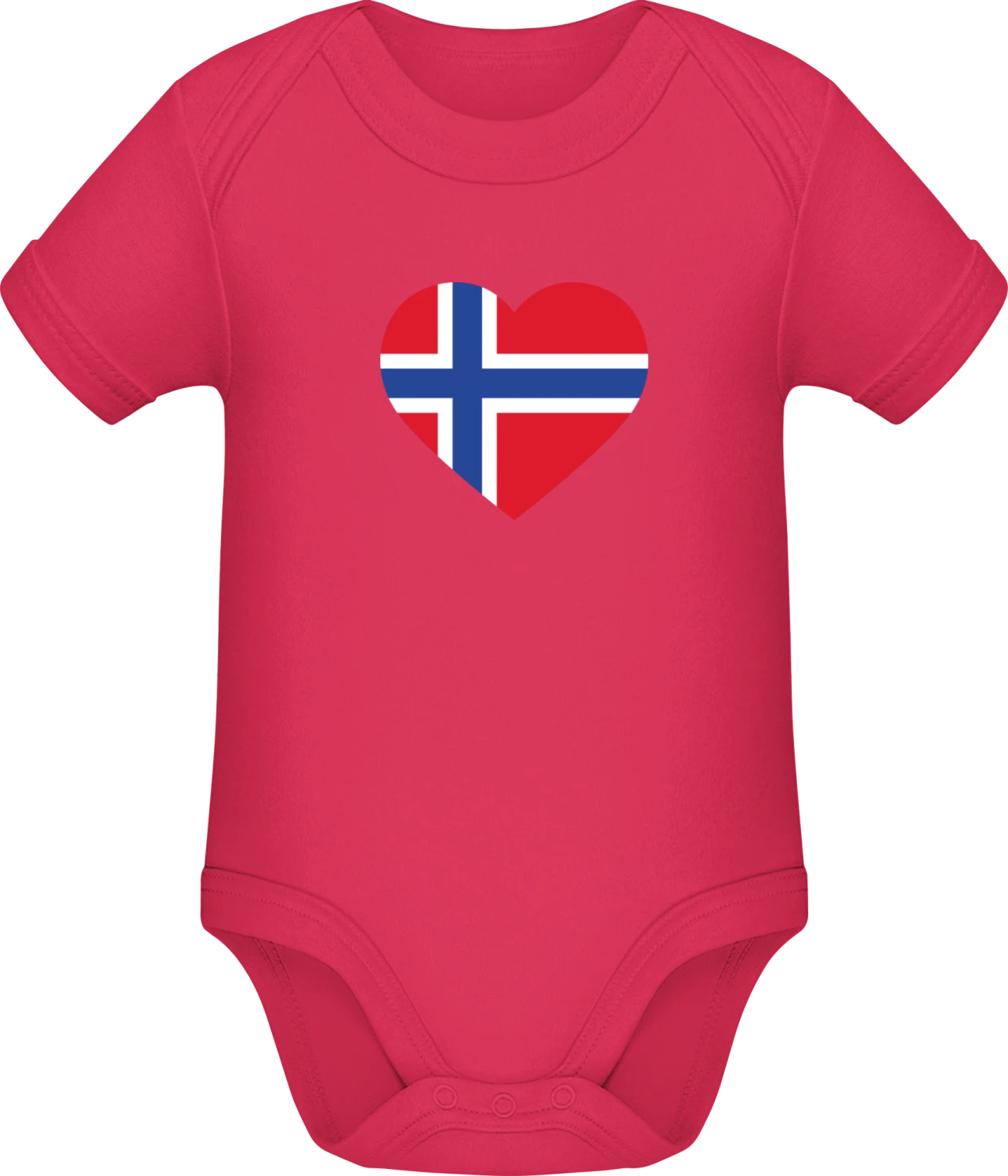 Norway Heart Flag - Sorbet Sonar SSL organic babybodsuit - Front