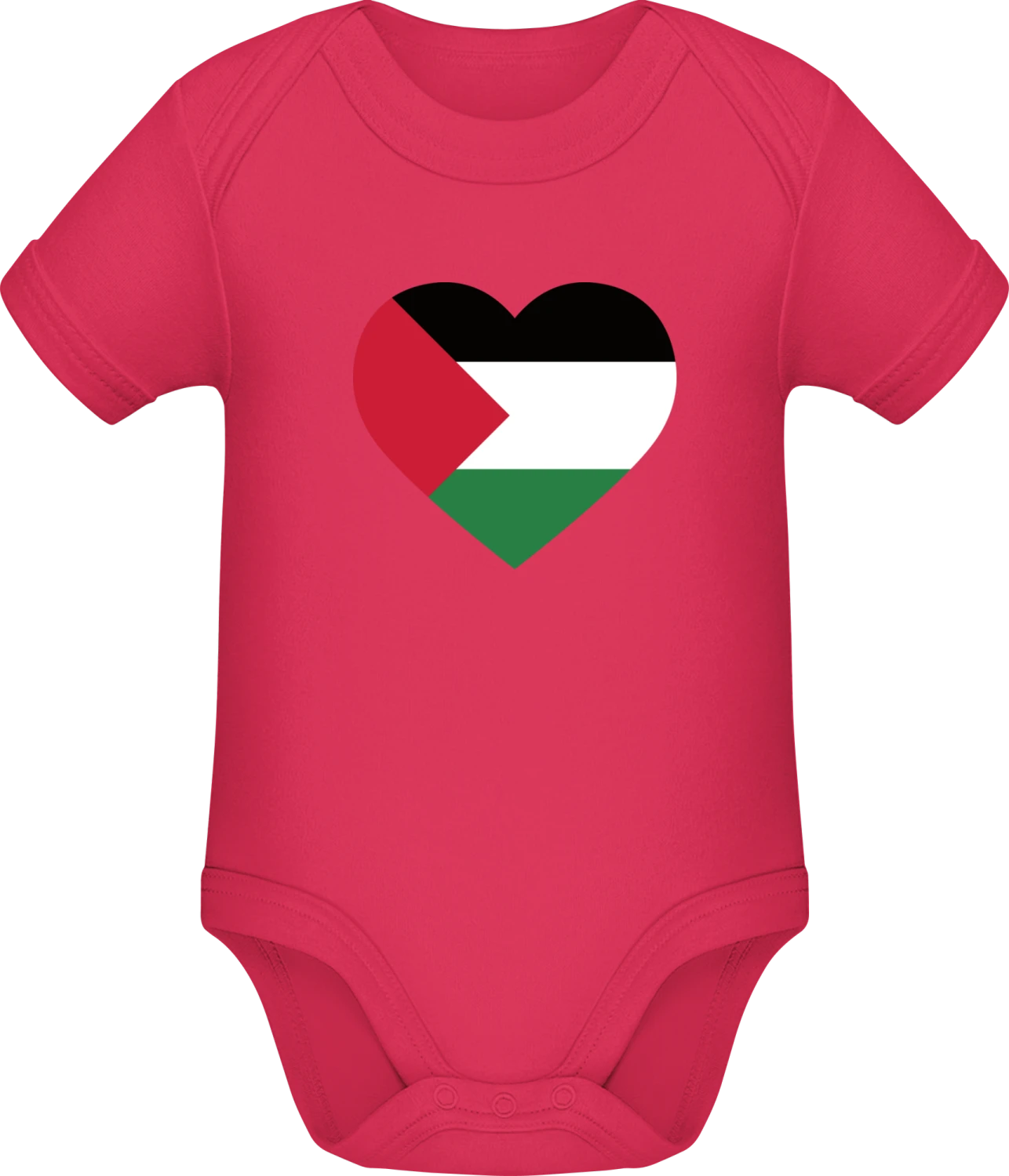 Palestine Heart Flag - Sorbet Sonar SSL organic babybodsuit - Front