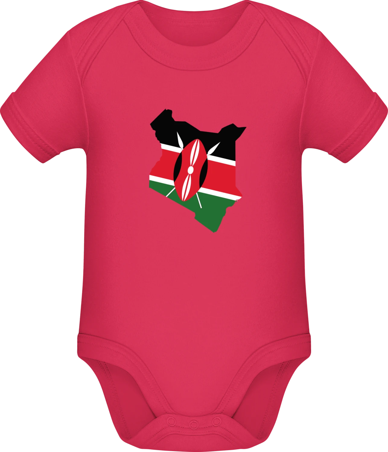 Kenia Map - Sorbet Sonar SSL organic babybodsuit - Front