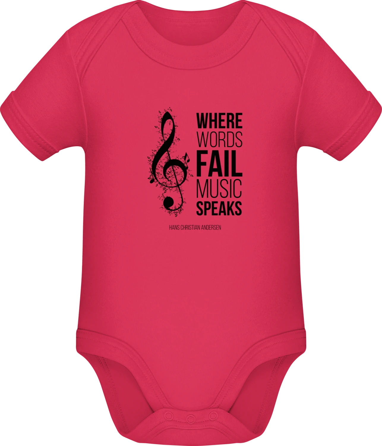 Where Words Fail Music Speaks - Sorbet Sonar SSL organic babybodsuit - Front