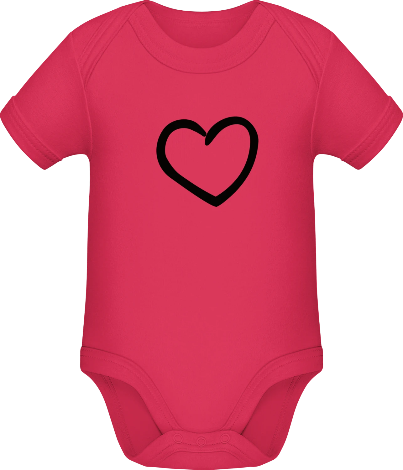 Heart Illustration - Sorbet Sonar SSL organic babybodsuit - Front