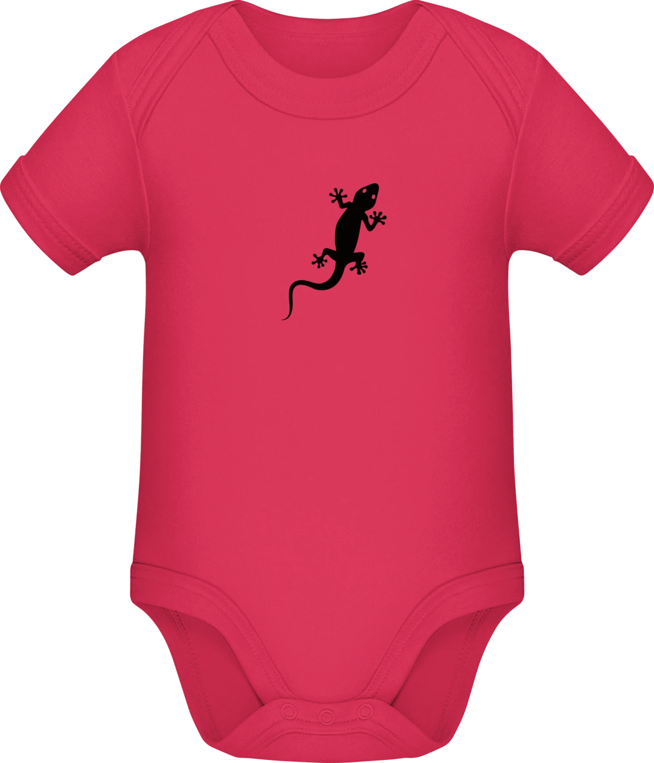 Gecko Silhouette - Sorbet Sonar SSL organic babybodsuit - Front