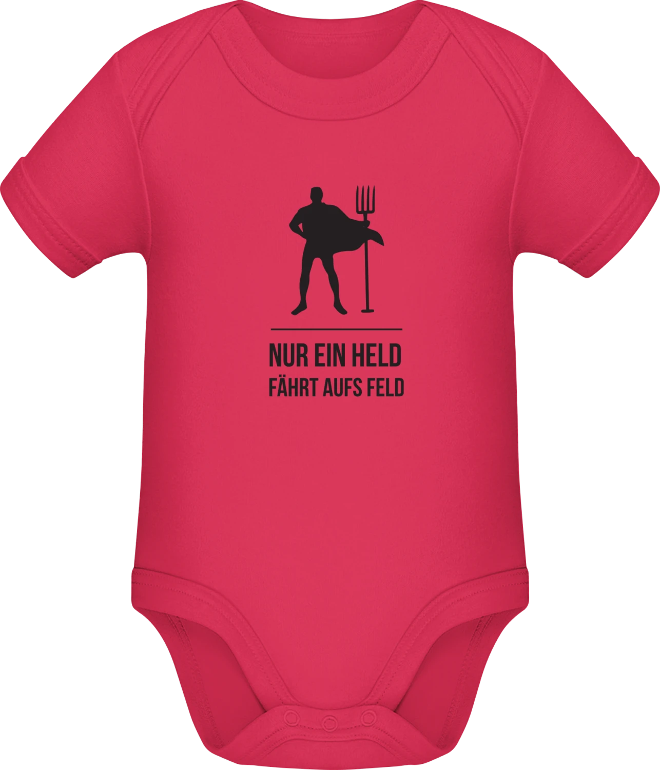 Nur ein Held fährt aufs Feld - Sorbet Sonar SSL organic babybodsuit - Front