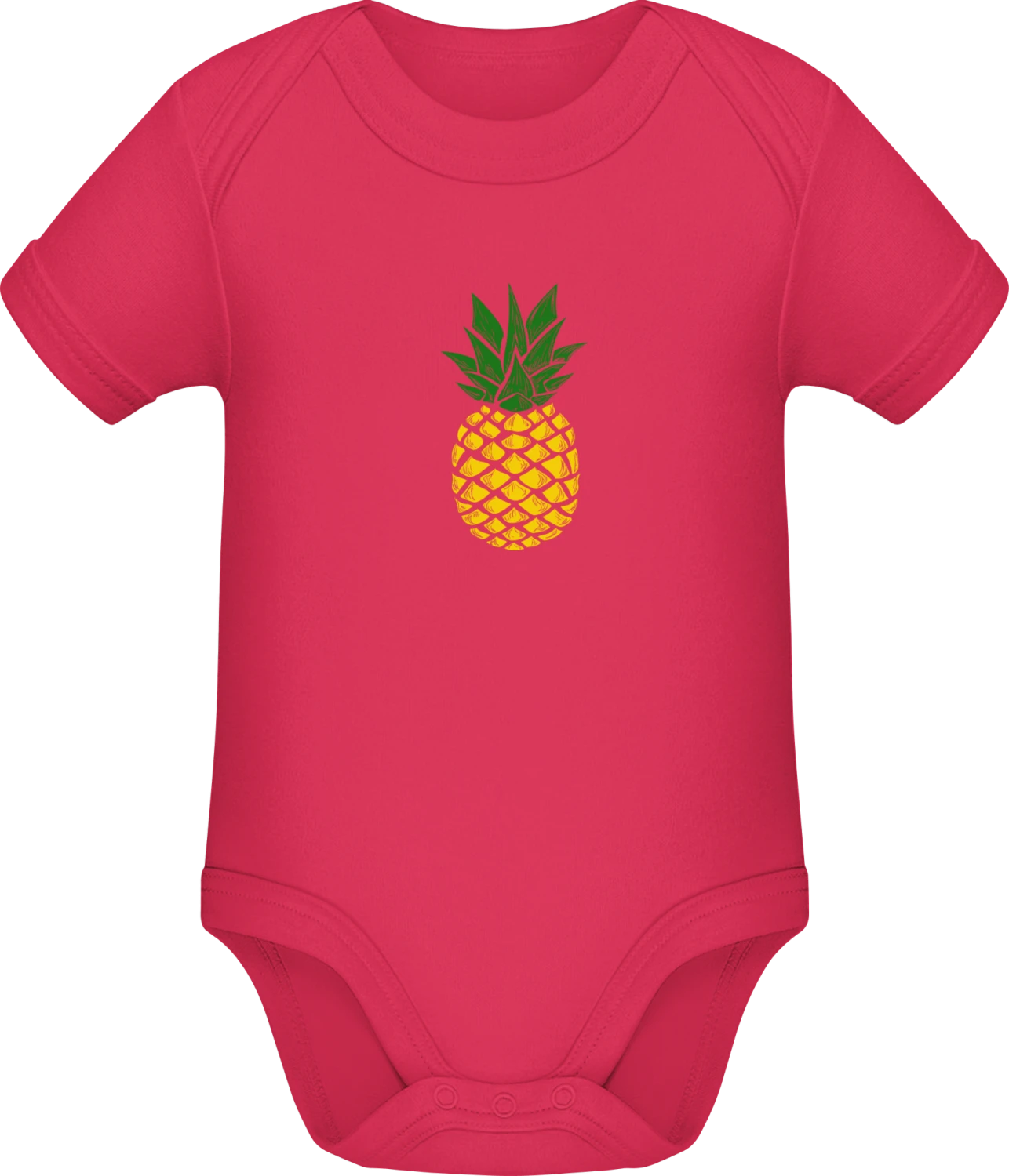 Pineapple Green Yellow - Sorbet Sonar SSL organic babybodsuit - Front