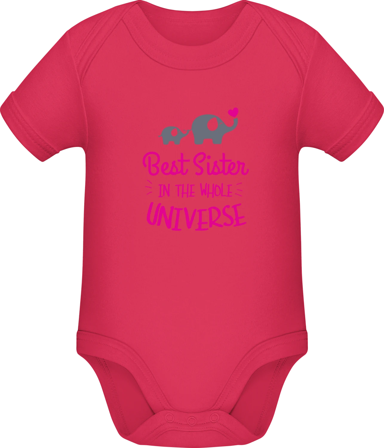 Best sister In The Whole Universe - Sorbet Sonar SSL organic babybodsuit - Front