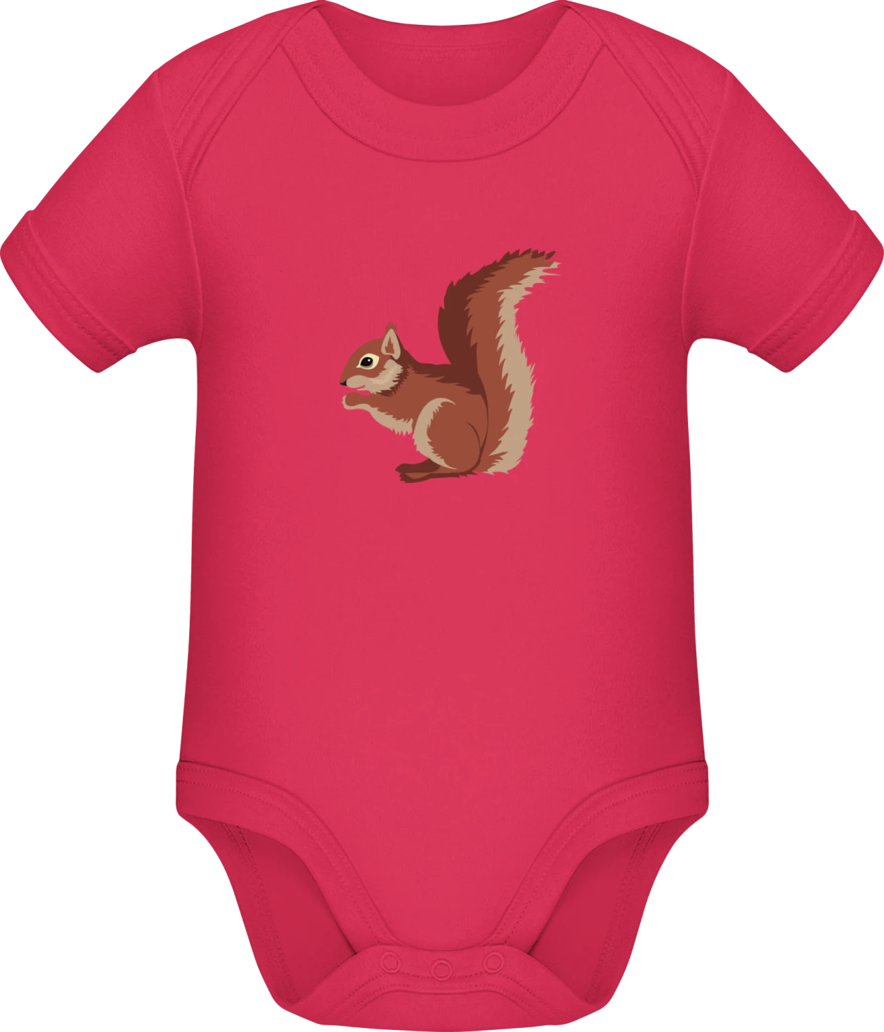 Red Squirrel Illustration - Sorbet Sonar SSL organic babybodsuit - Front