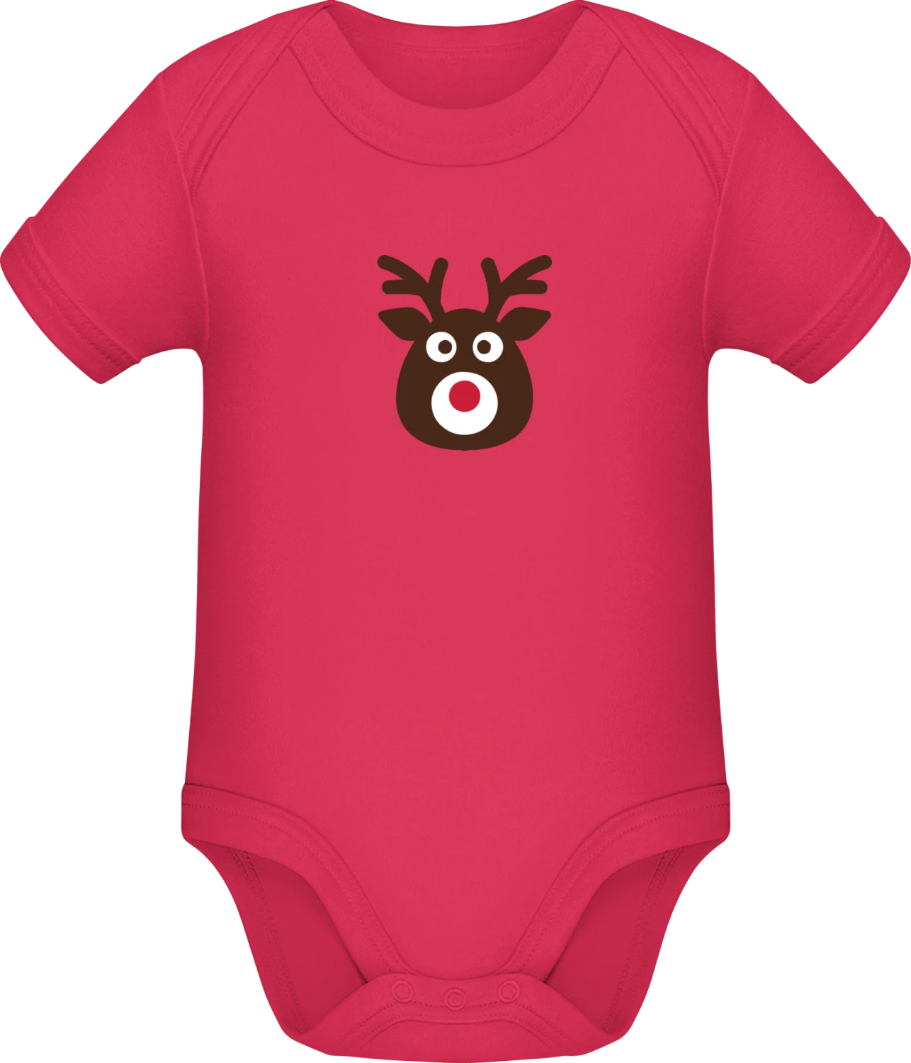 Red Nose Reindeer Rudolph - Sorbet Sonar SSL organic babybodsuit - Front