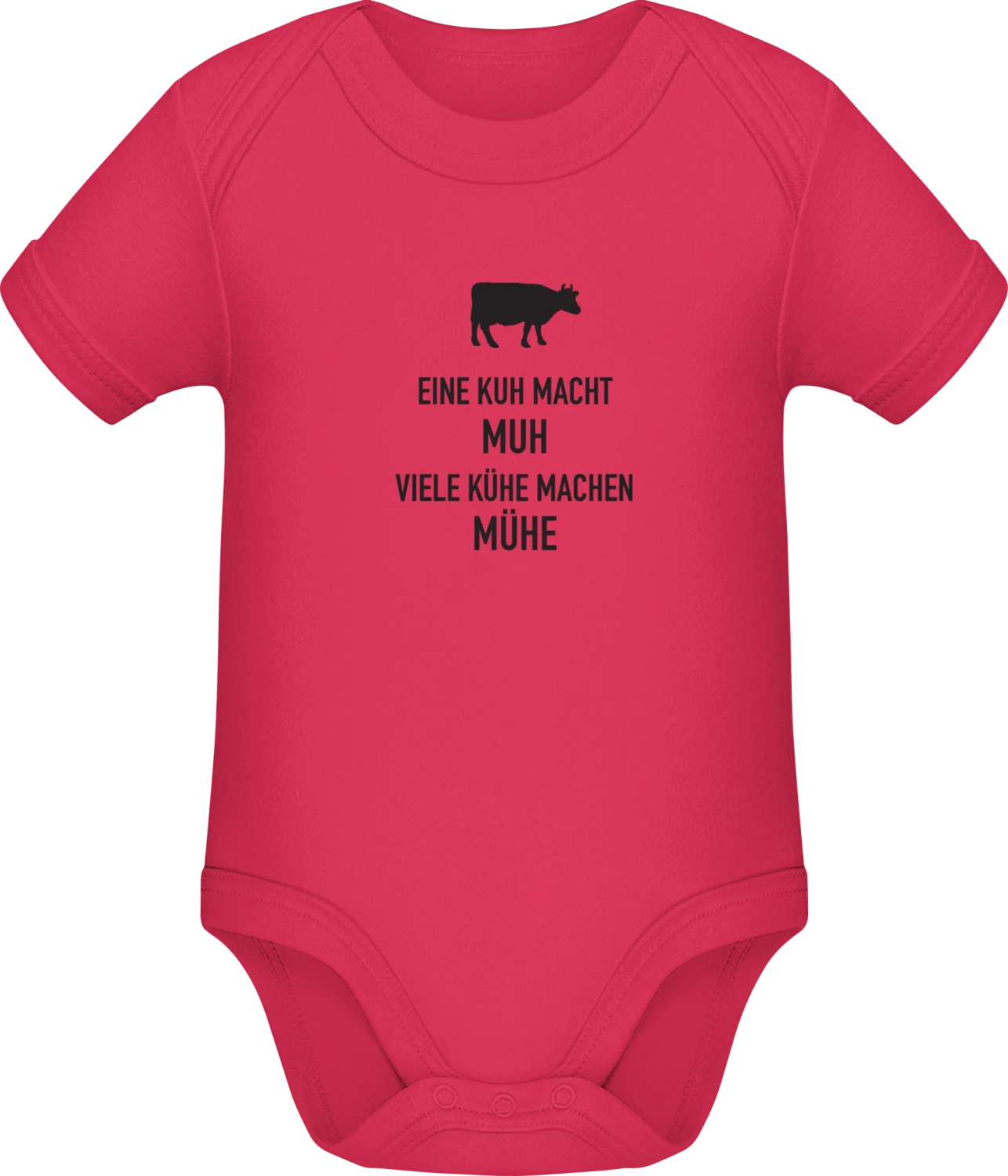 Kuh macht Muh, Kühe machen Mühe - Sorbet Sonar SSL organic babybodsuit - Front