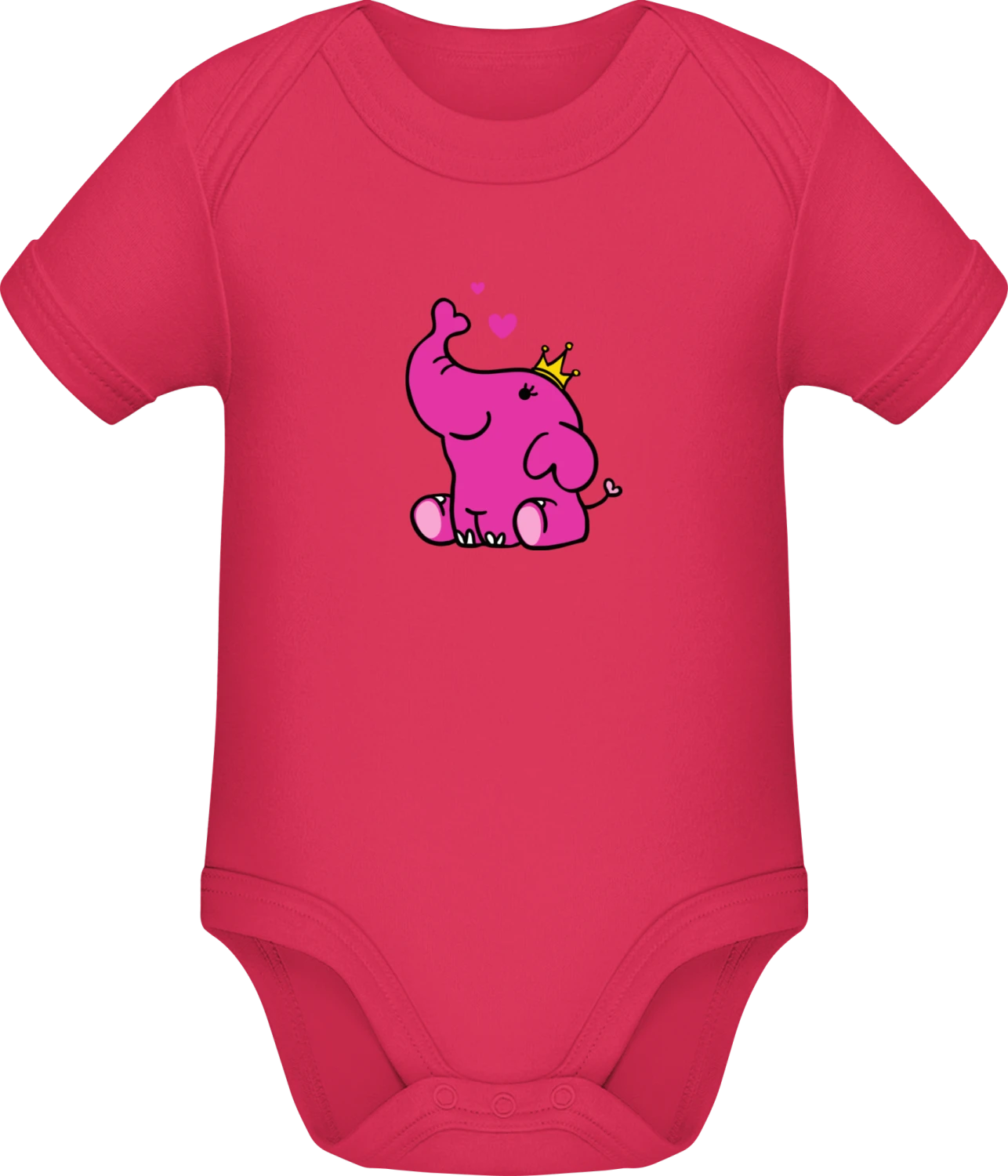 Princess Elephant - Sorbet Sonar SSL organic babybodsuit - Front