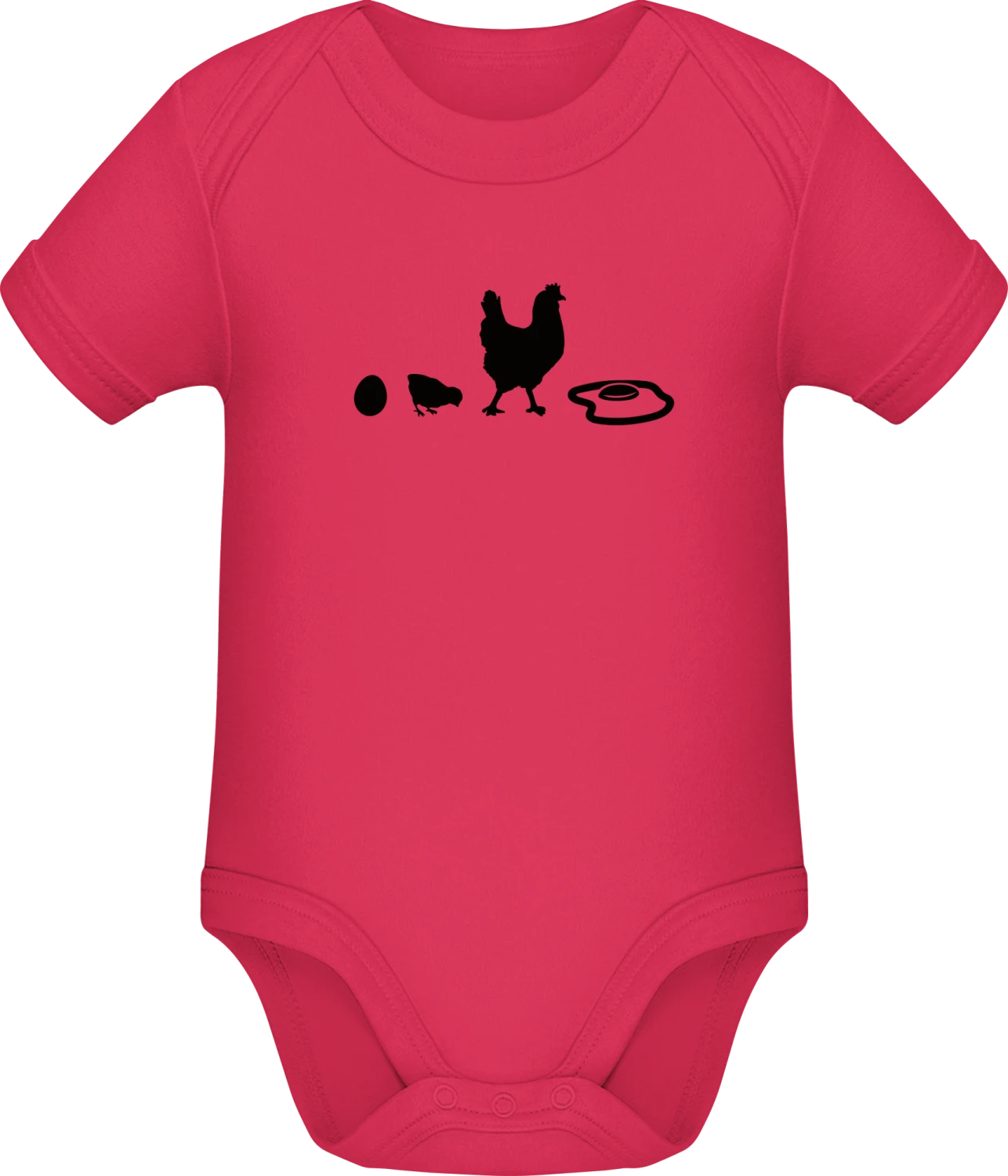 Evolution Of Chicken To Fried Egg - Sorbet Sonar SSL organic babybodsuit - Front