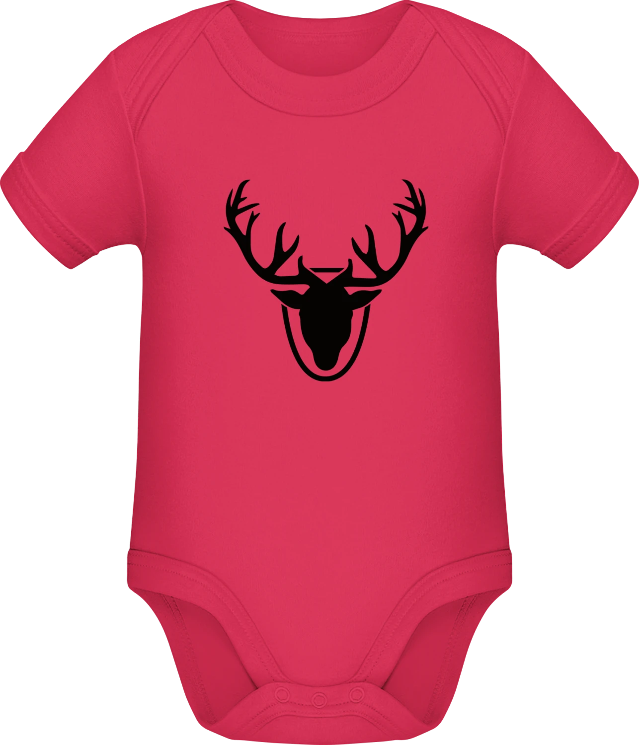 Antlers Trophy Silhouette - Sorbet Sonar SSL organic babybodsuit - Front