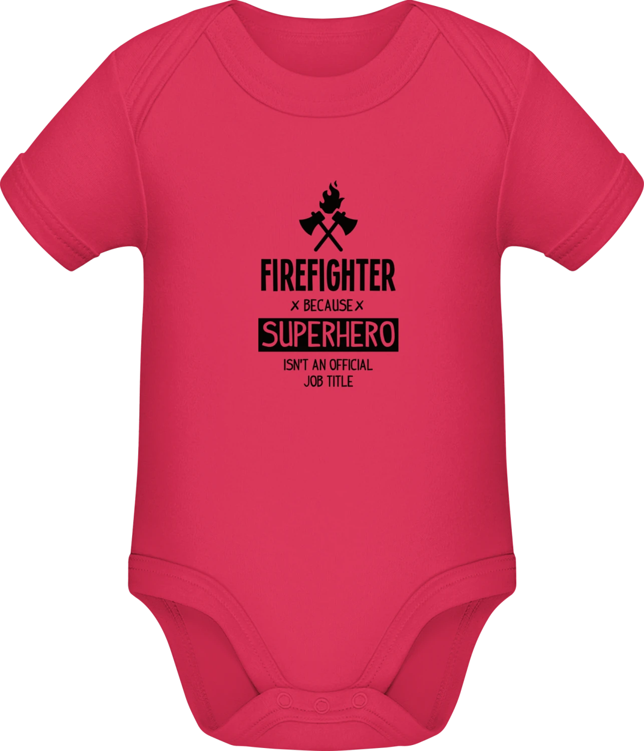 Firefighter Because Superhero Isn't An OFficial Job Title - Sorbet Sonar SSL organic babybodsuit - Front