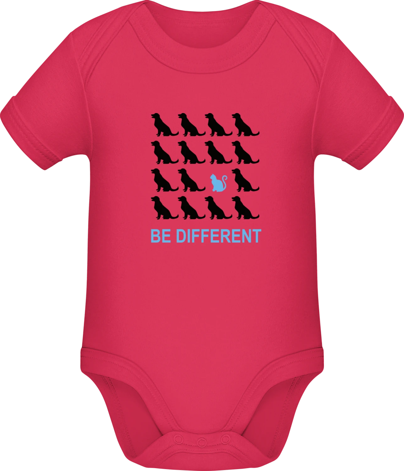 Be Different Cat - Sorbet Sonar SSL organic babybodsuit - Front