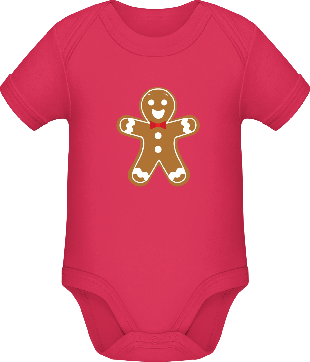 Happy Gingerbread Man - Sorbet Sonar SSL organic babybodsuit - Front