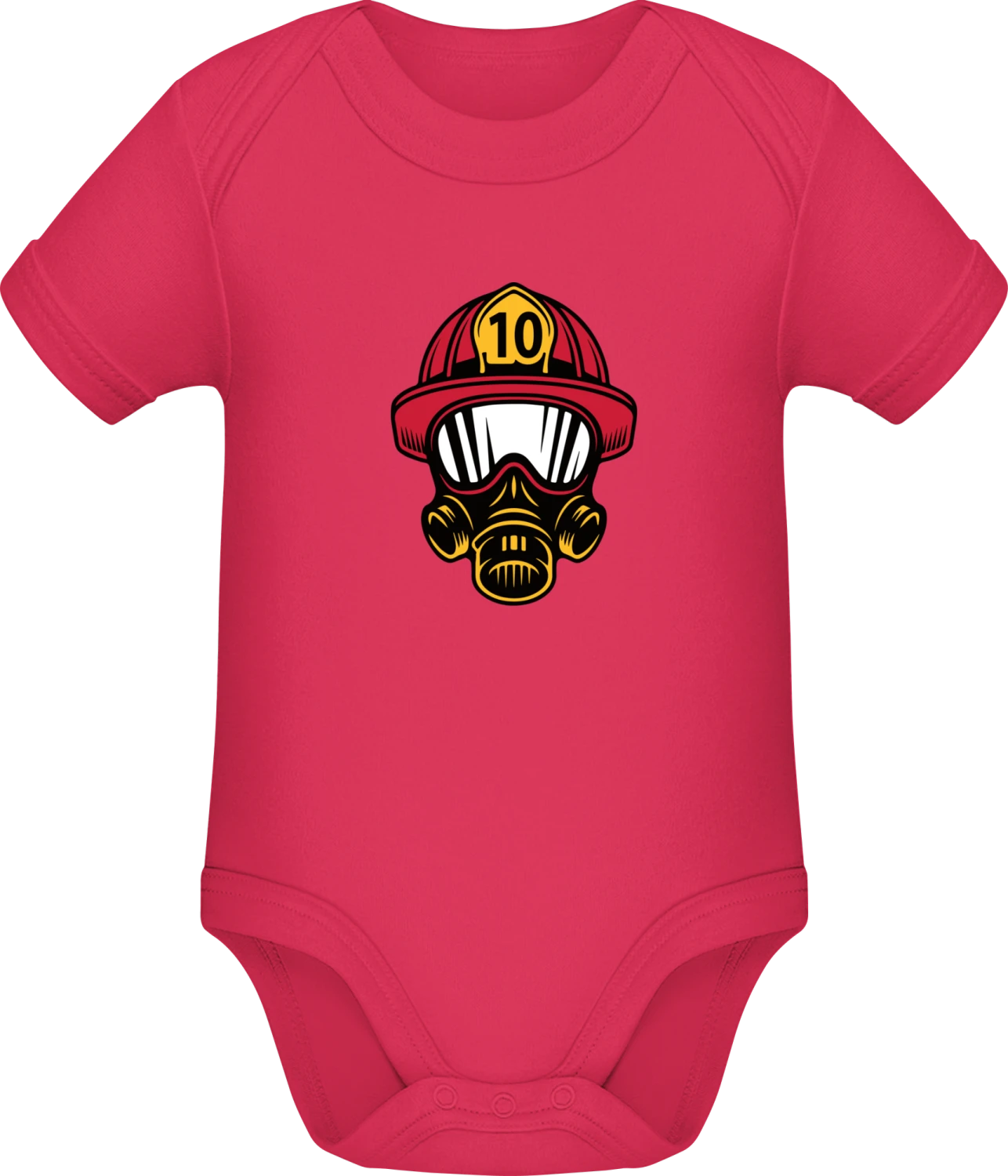 Firefighter Colored Mask - Sorbet Sonar SSL organic babybodsuit - Front