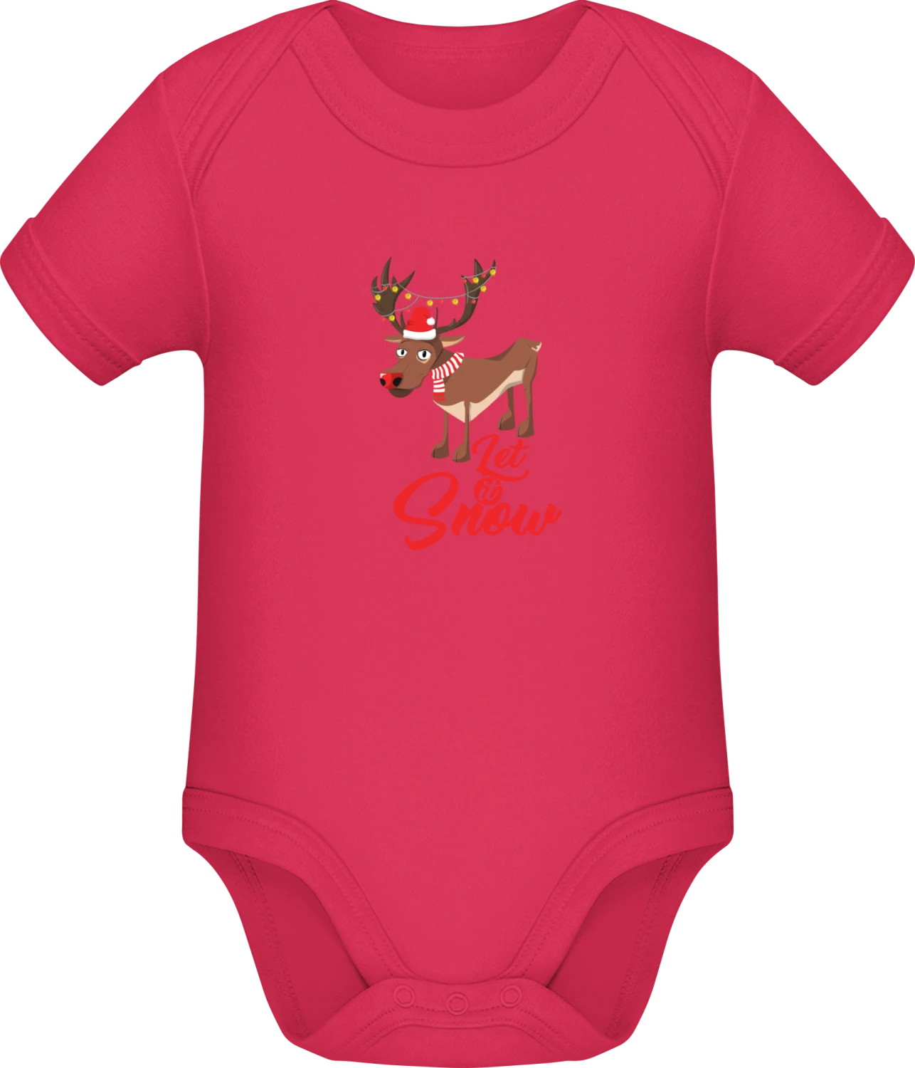 Let It Snow Reindeer - Sorbet Sonar SSL organic babybodsuit - Front