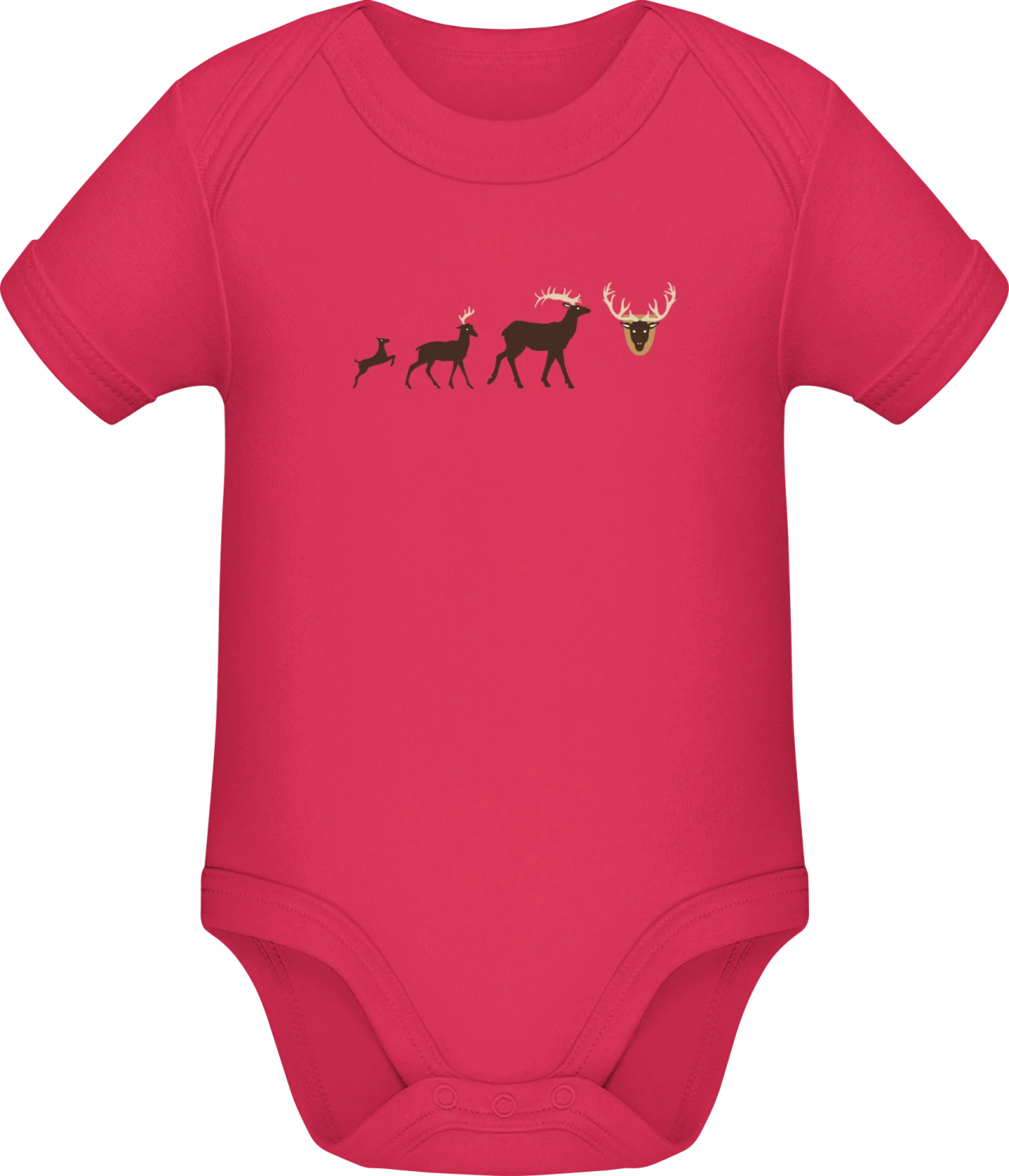 Evolution Deer To Antlers - Sorbet Sonar SSL organic babybodsuit - Front