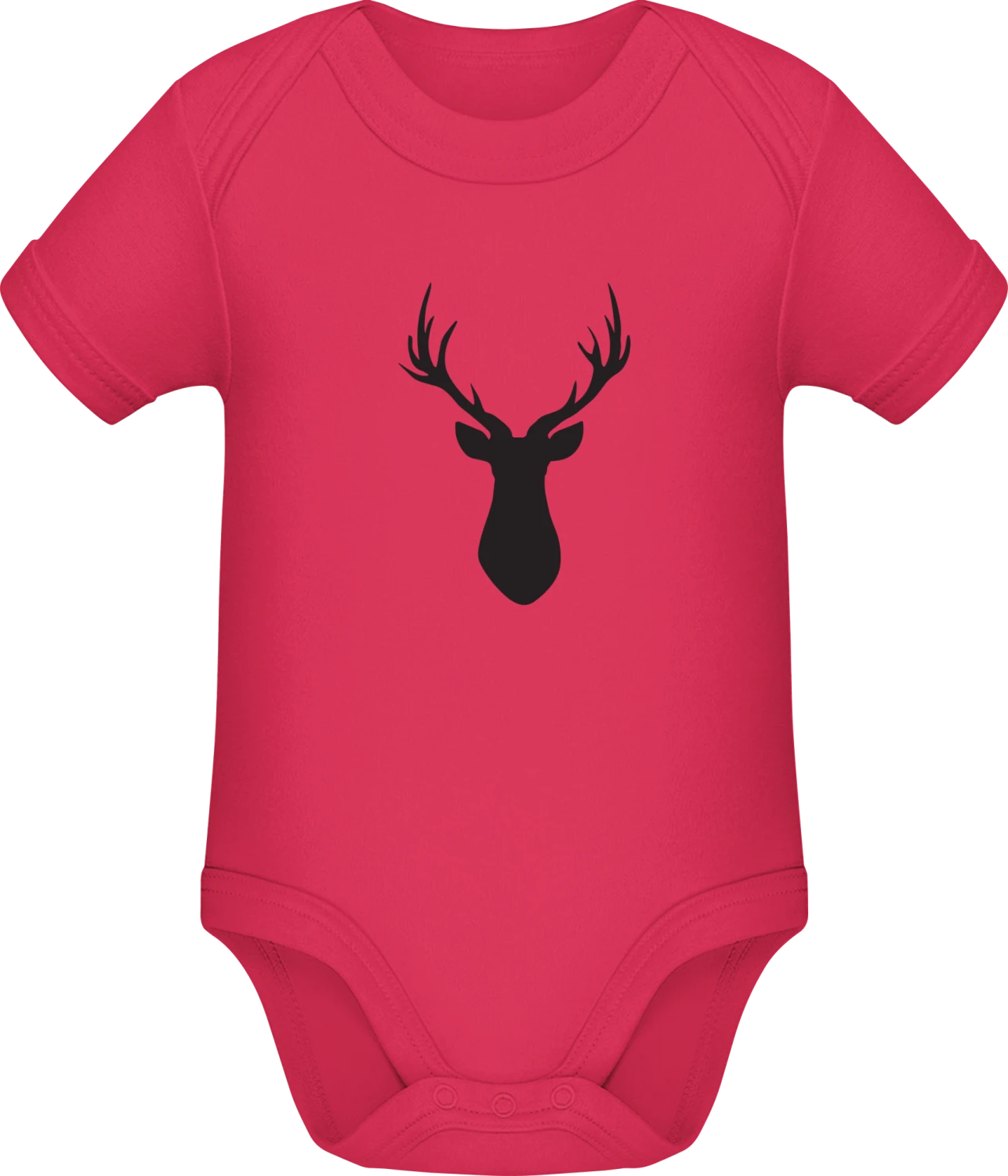 Male Deer Trophy Silhouette - Sorbet Sonar SSL organic babybodsuit - Front