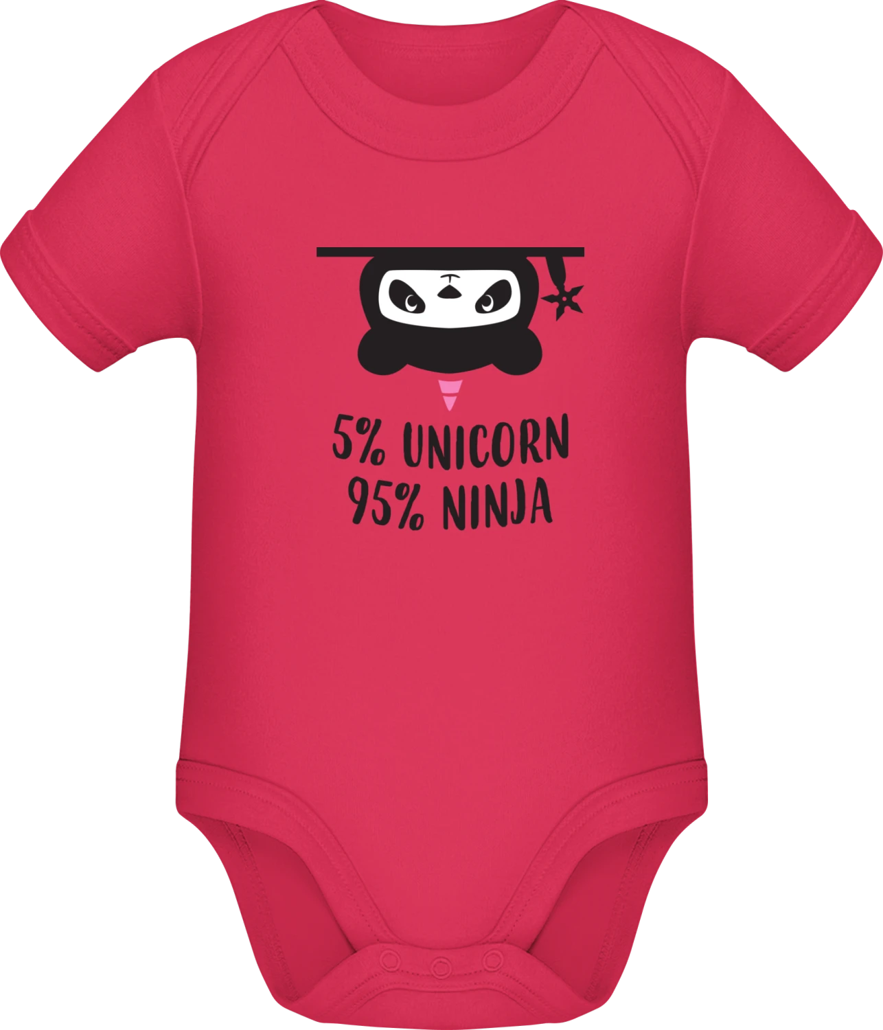 Unicorn Ninja Panda - Sorbet Sonar SSL organic babybodsuit - Front