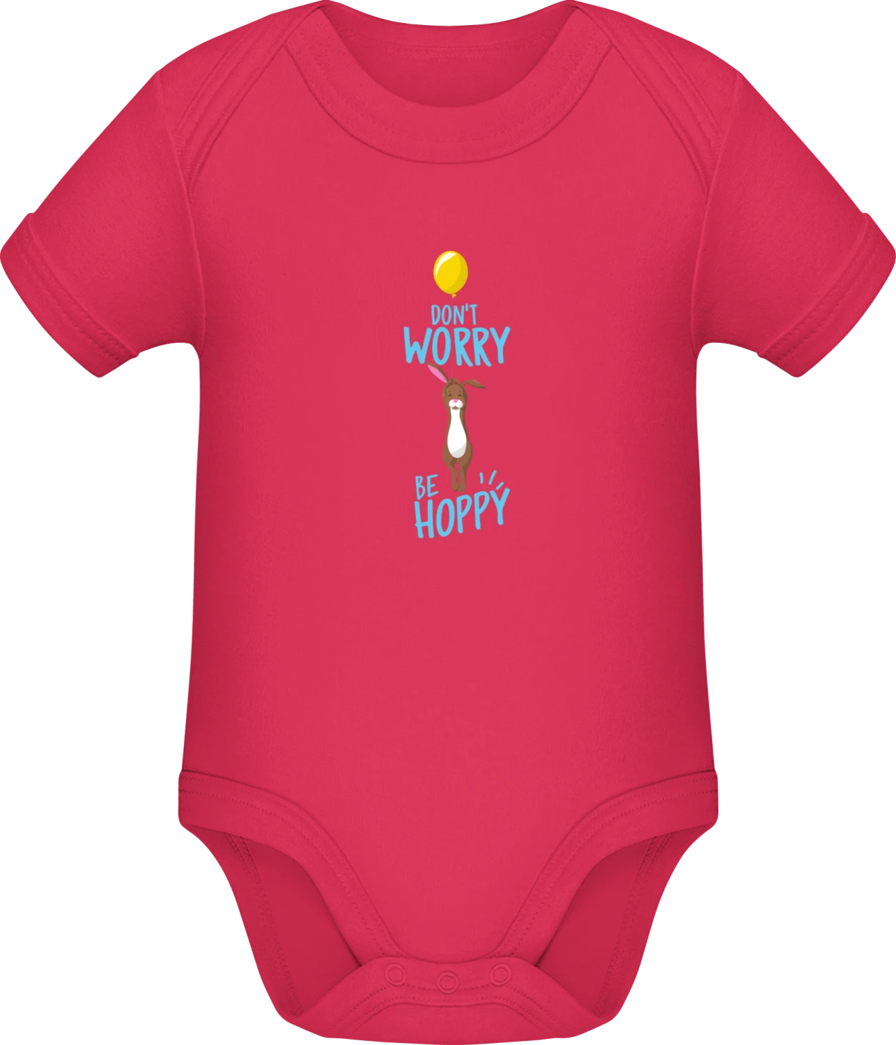 Don't Worry Be Hoppy  - Sorbet Sonar SSL organic babybodsuit - Front