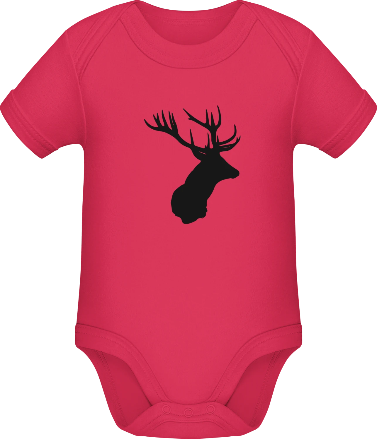 Majestic Deer Head - Sorbet Sonar SSL organic babybodsuit - Front