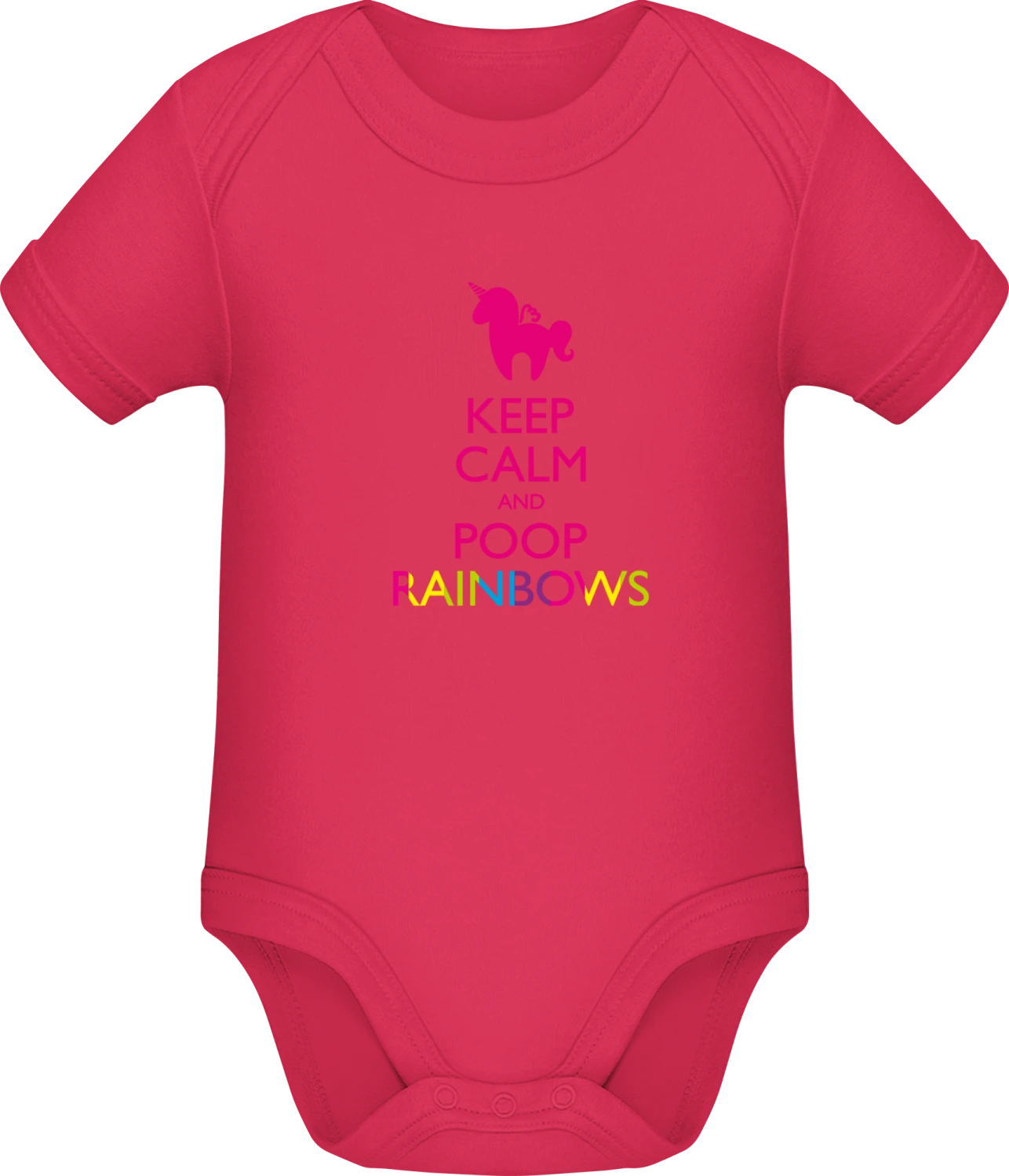 Poop Rainbows Unicorn - Sorbet Sonar SSL organic babybodsuit - Front