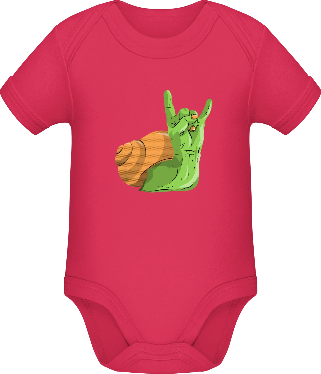 Rock And Roll Snail - Sorbet Sonar SSL organic babybodsuit - Front