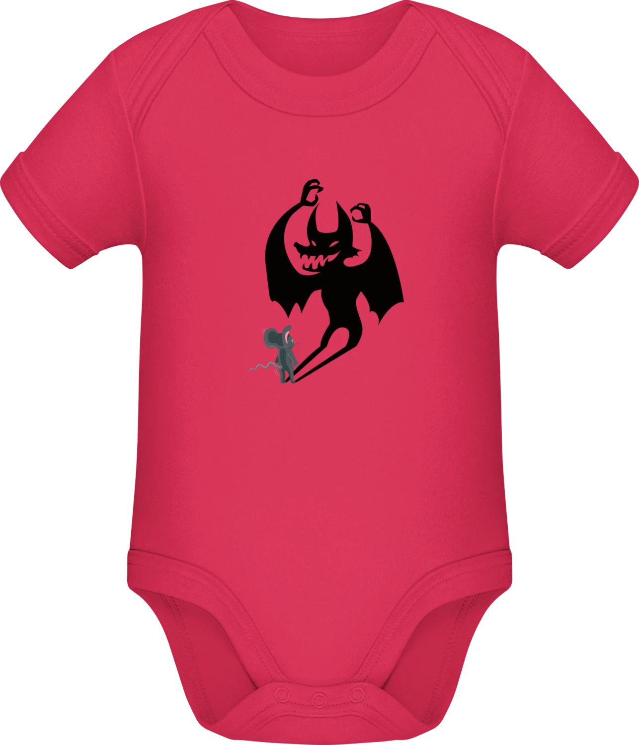 Scary Bat And Mouse - Sorbet Sonar SSL organic babybodsuit - Front