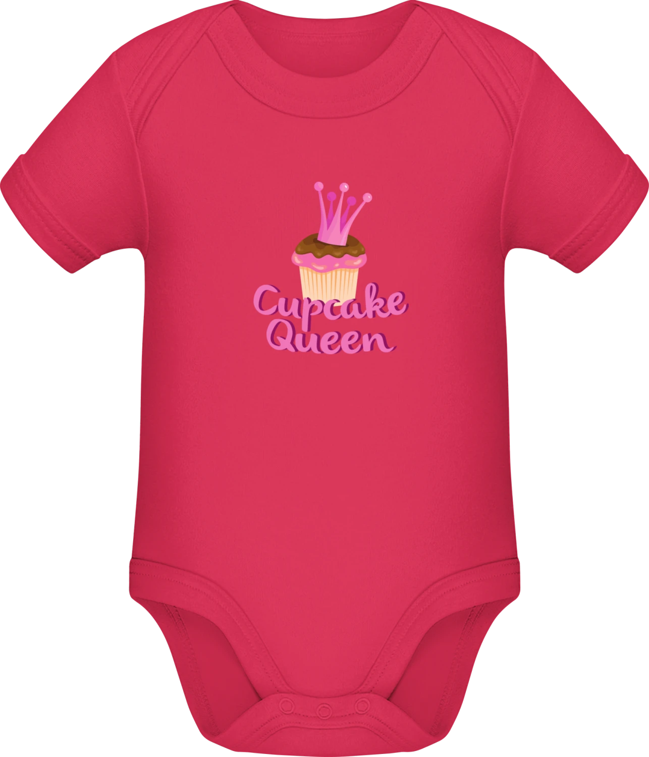 Cupcake Queen Illustration - Sorbet Sonar SSL organic babybodsuit - Front