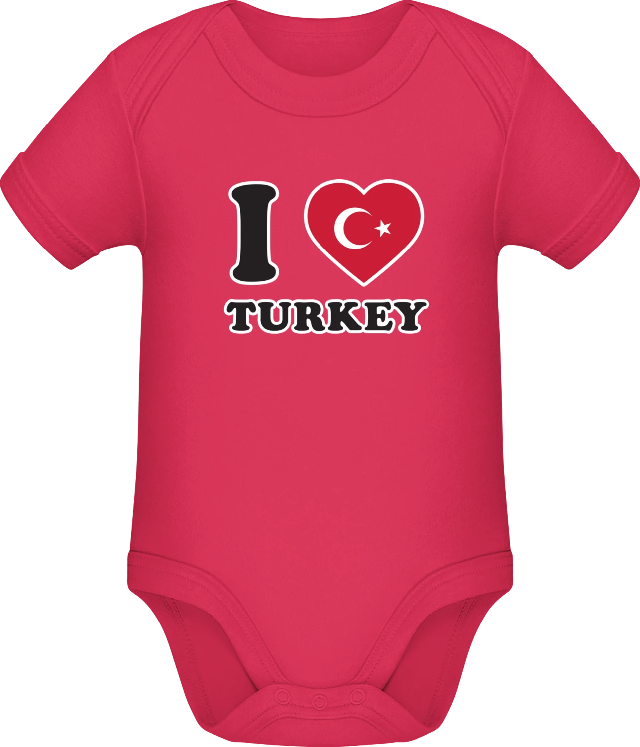 I Love Turkey Fan - Sorbet Sonar SSL organic babybodsuit - Front