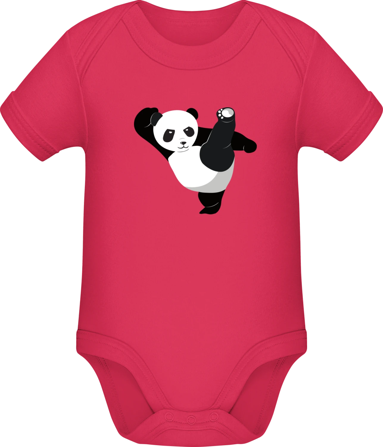 Karate Panda  - Sorbet Sonar SSL organic babybodsuit - Front