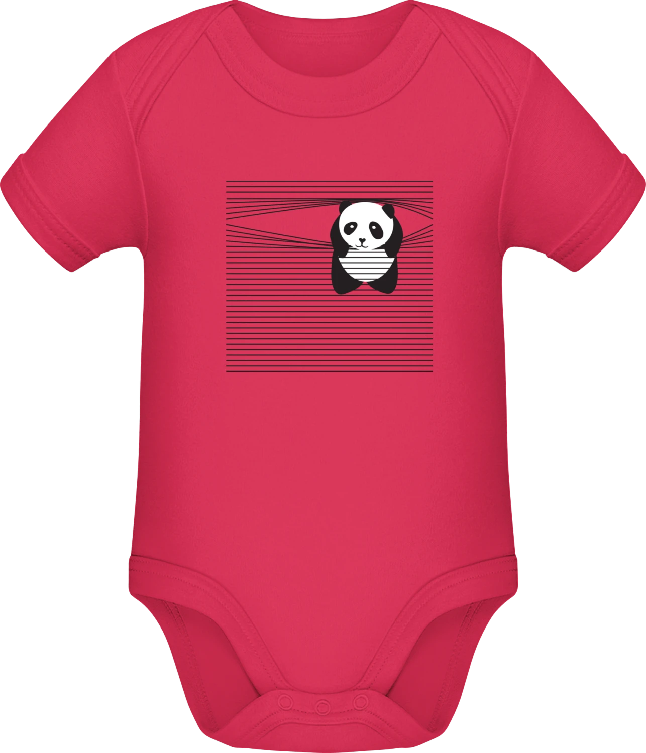 Panda Between The Lines - Sorbet Sonar SSL organic babybodsuit - Front