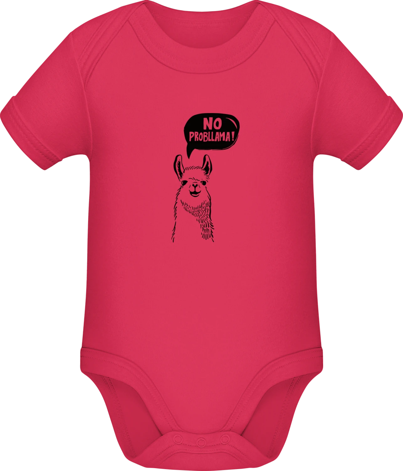 No Probllama Llama - Sorbet Sonar SSL organic babybodsuit - Front