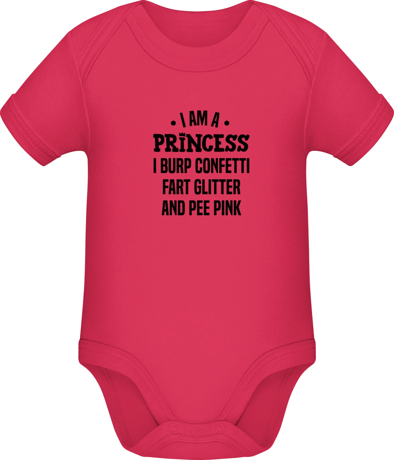 Burp Confetti And Pee Pink Princess - Sorbet Sonar SSL organic babybodsuit - Front