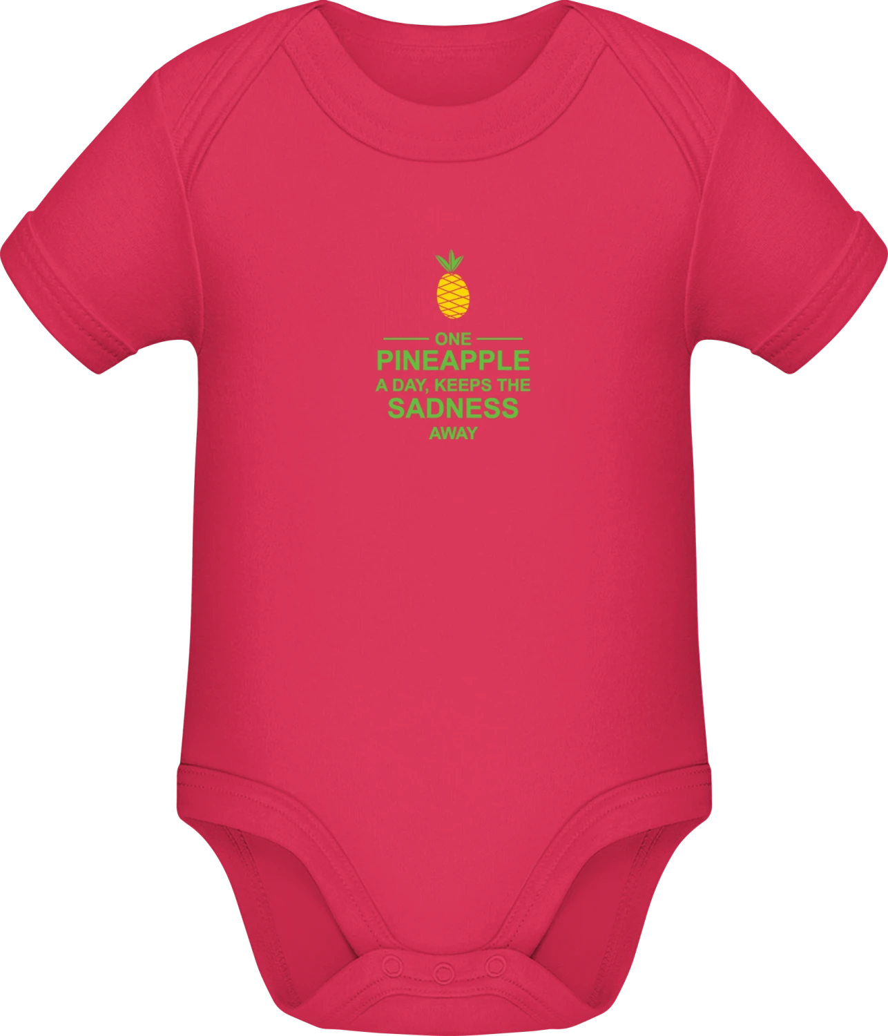 One Pineapple A Day No Sadness  - Sorbet Sonar SSL organic babybodsuit - Front