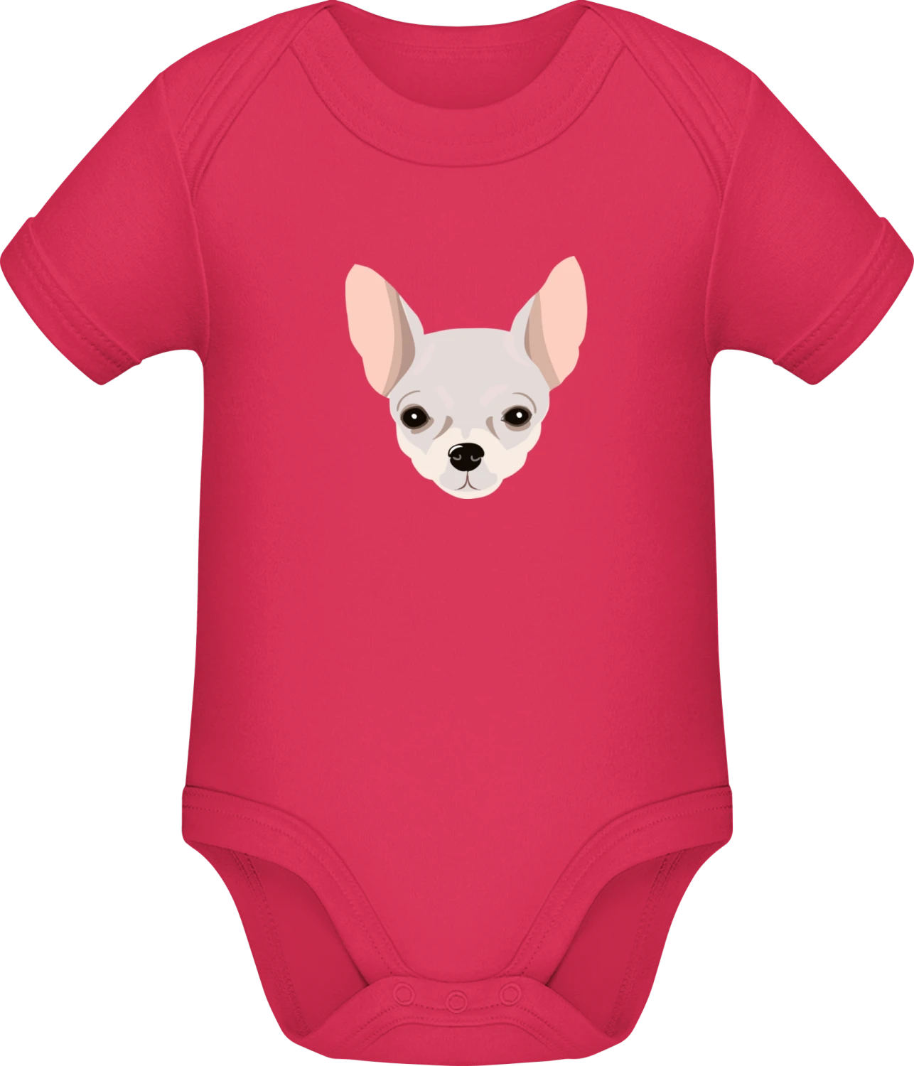 Chihuahua Head - Sorbet Sonar SSL organic babybodsuit - Front