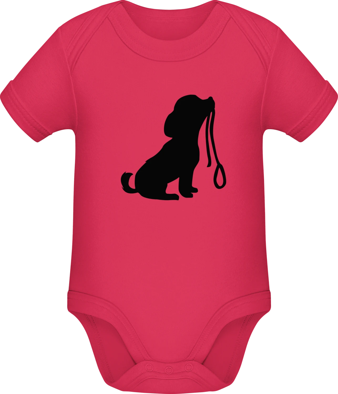 Baby Dog With Leash - Sorbet Sonar SSL organic babybodsuit - Front