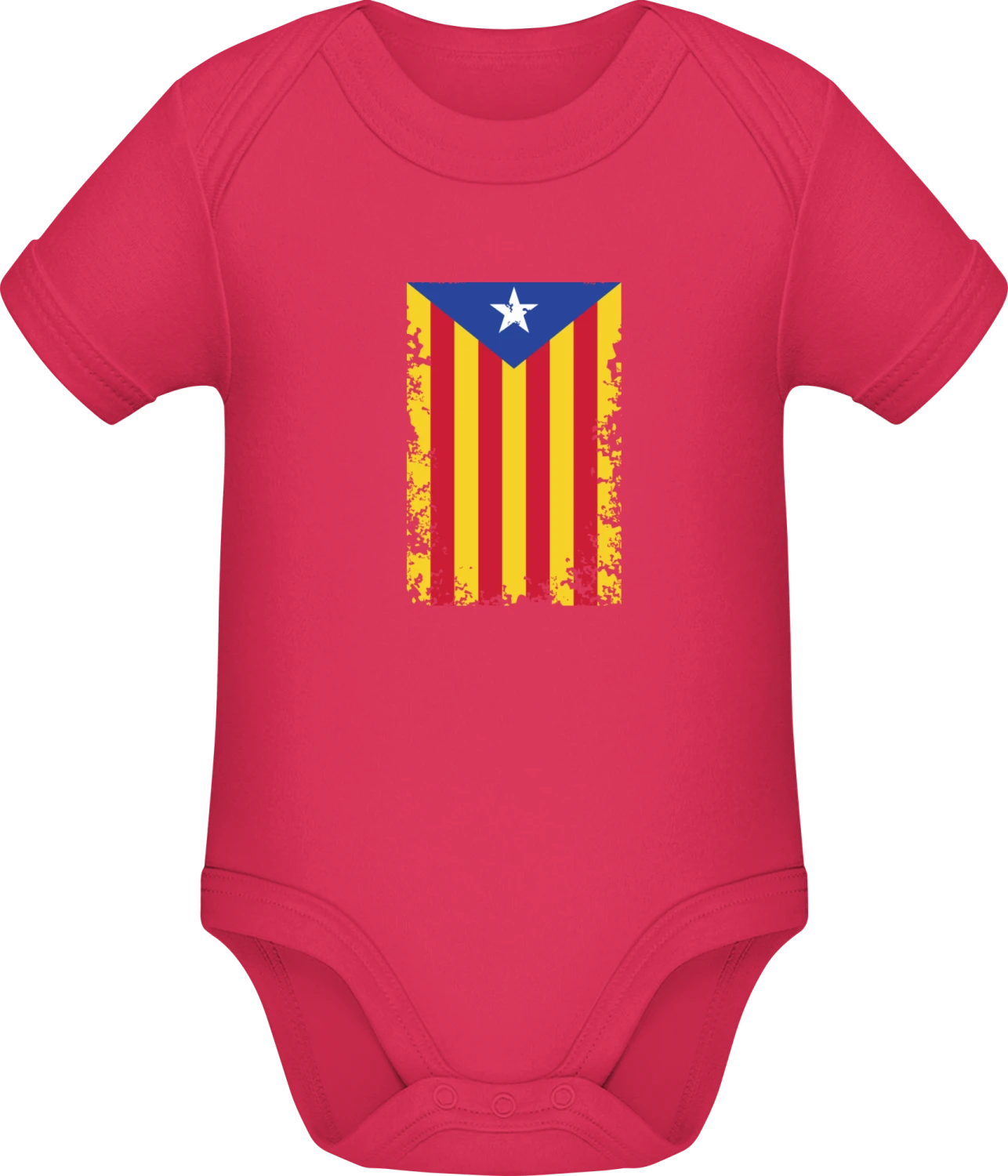 Catalan Flag Ripped - Sorbet Sonar SSL organic babybodsuit - Front