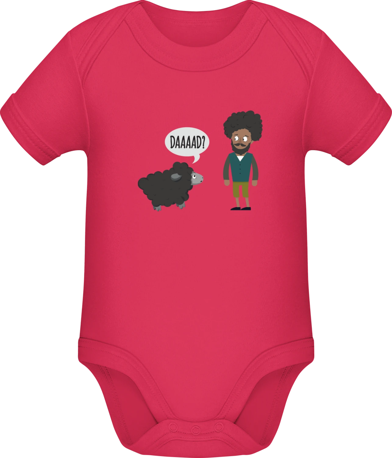 Black Sheep vs Afro DAD - Sorbet Sonar SSL organic babybodsuit - Front