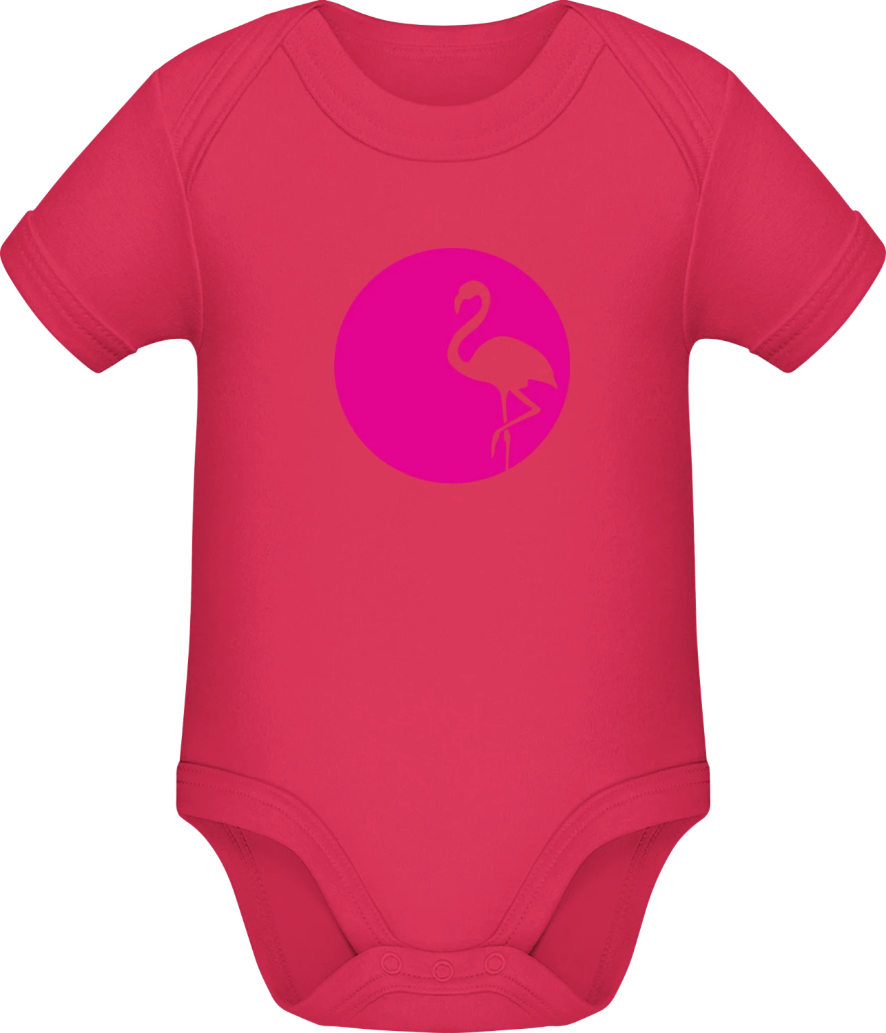 Flamingo Silhouette Moonshine - Sorbet Sonar SSL organic babybodsuit - Front