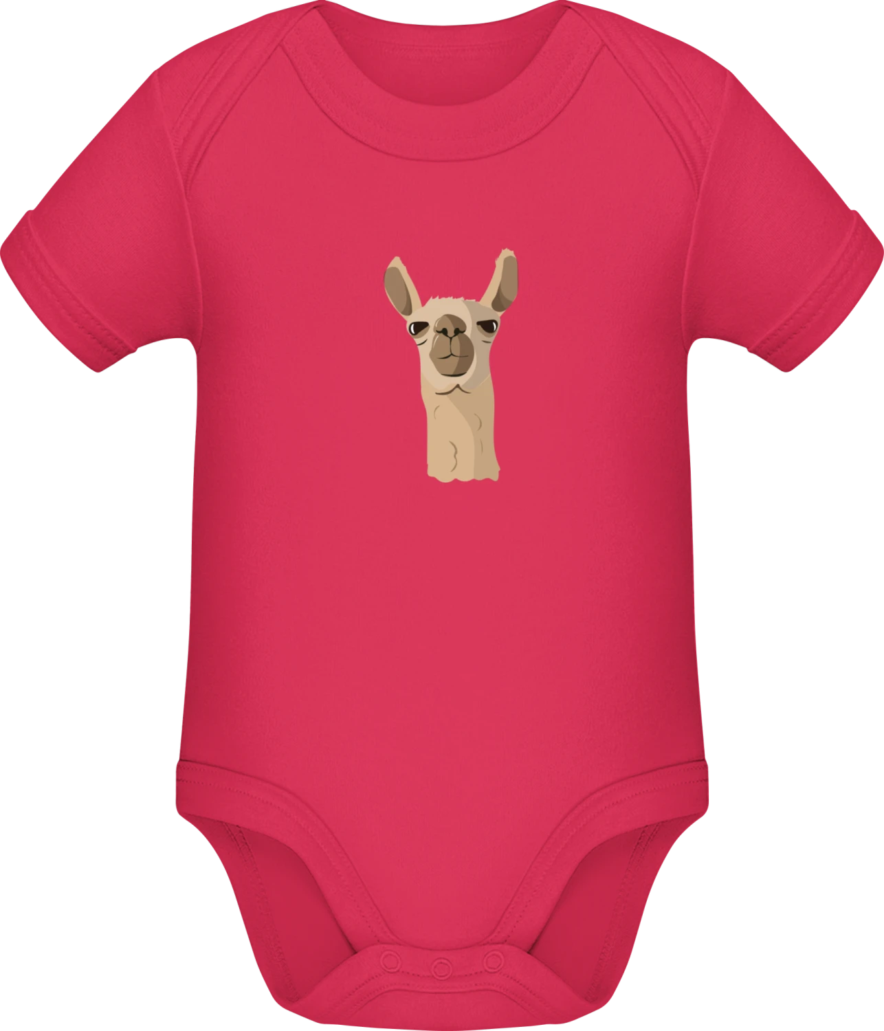 Llama Funny Head - Sorbet Sonar SSL organic babybodsuit - Front