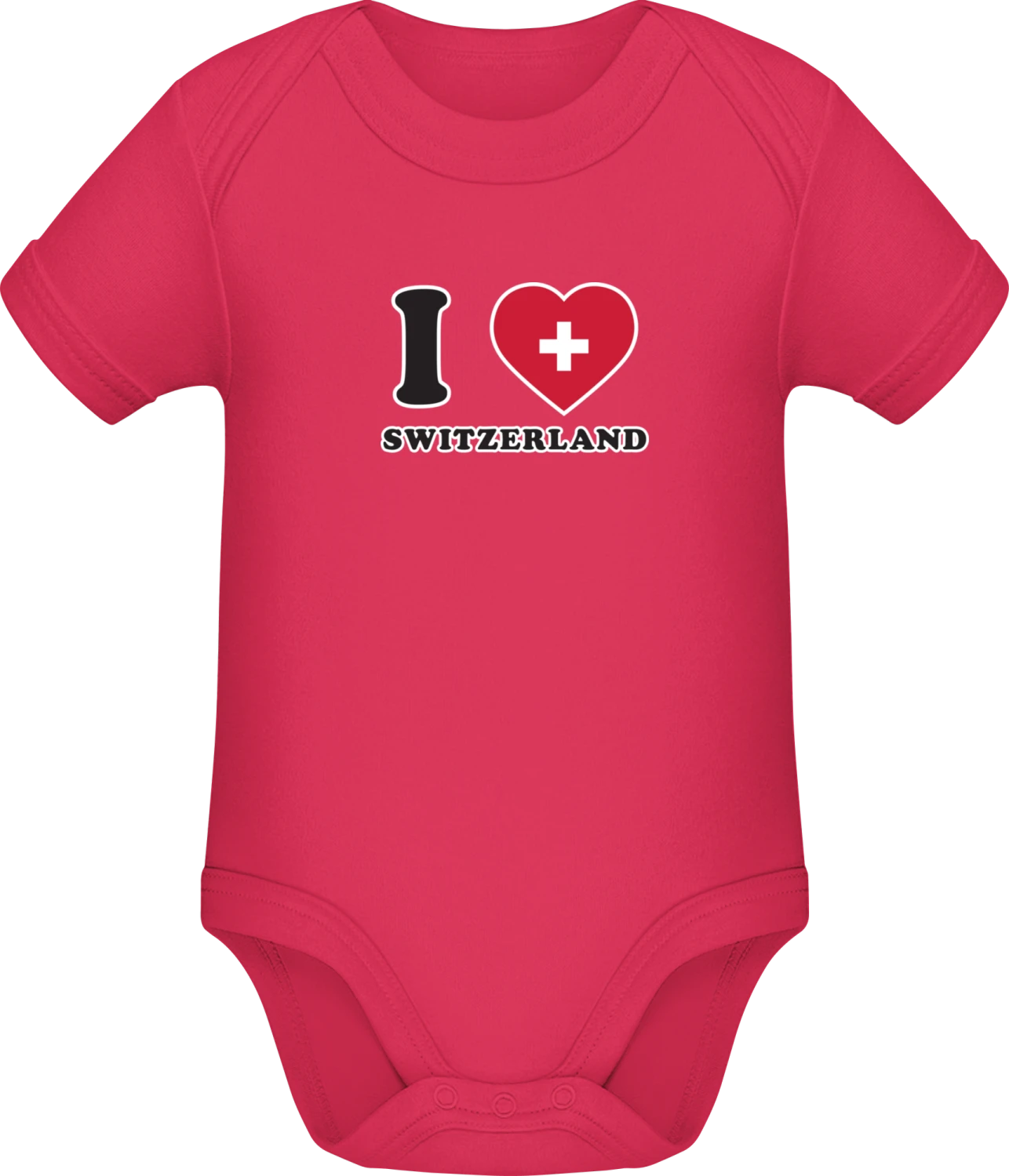 I Love Switzerland Fan - Sorbet Sonar SSL organic babybodsuit - Front