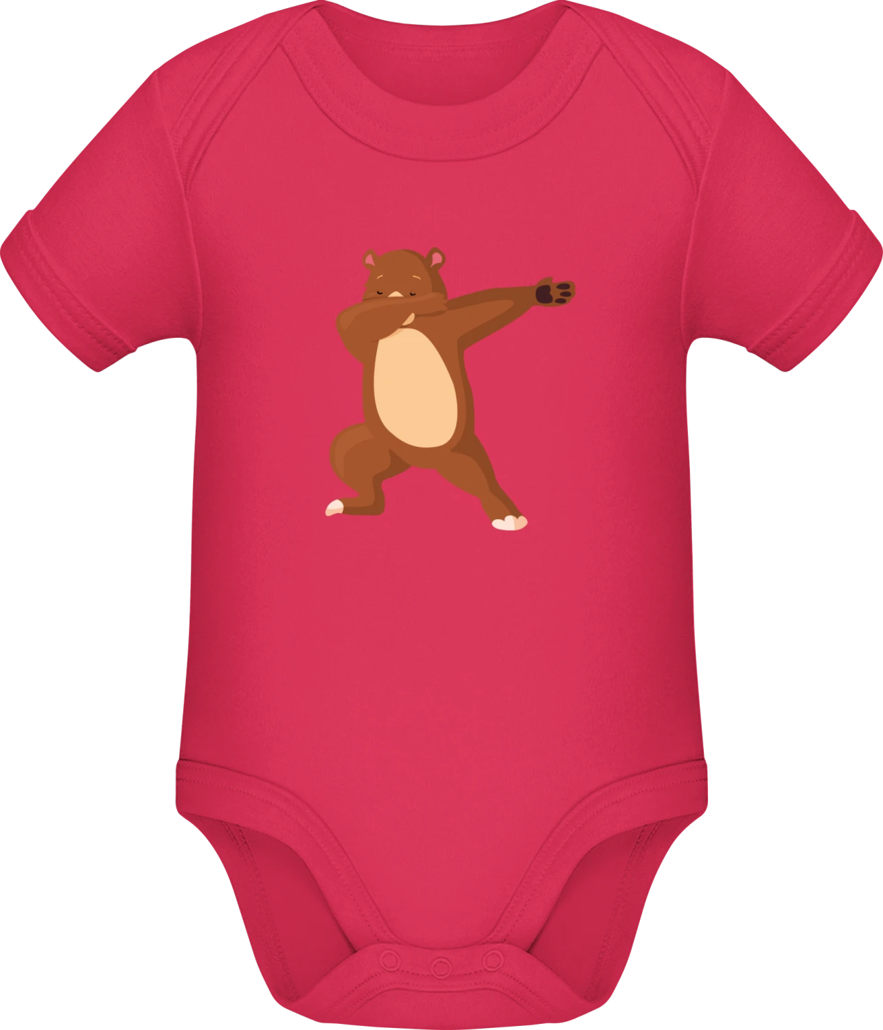 Bear Dabbing - Sorbet Sonar SSL organic babybodsuit - Front