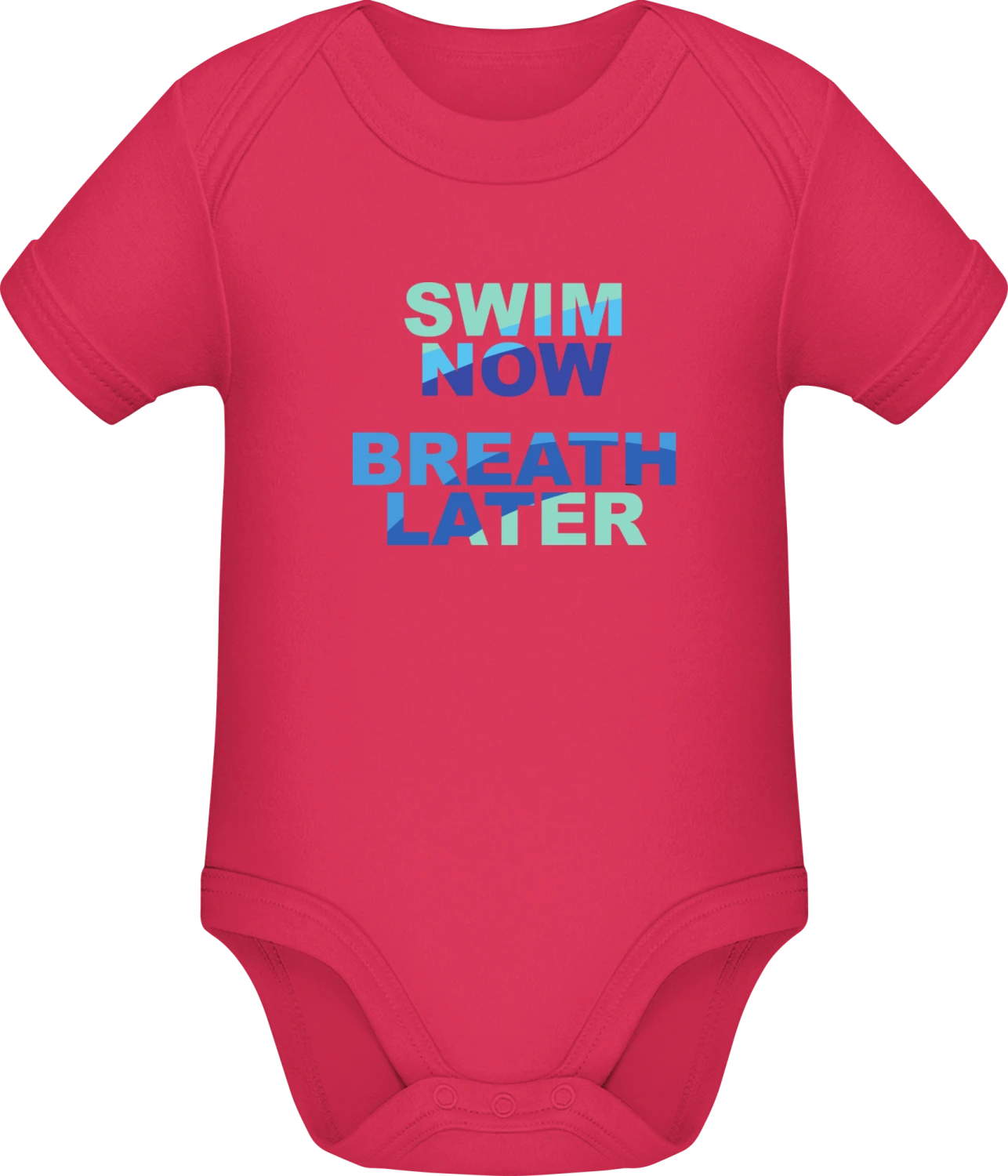 Swim Now Breath Later Swimming - Sorbet Sonar SSL organic babybodsuit - Front